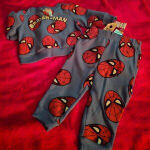 Marvel Spiderman 2Pc Jogger Sweat Suit Set Boys Size 24M New W/Tags